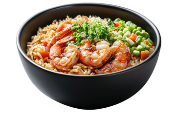 Shrimp fried rice bowl recipe asian cuisine delicious food on transparent background