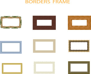 BORDERS FRAME Graphic Element Set | Collection of Decorative Rectangular Borders and Frames for Invitations, Documents, Posters and Design Projects
