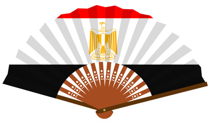 エジプト　北アフリカ　和風　国旗　扇子