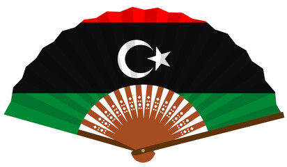 リビア　北アフリカ　和風　国旗　扇子
