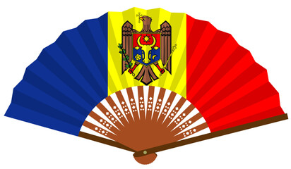 モルドバ　NIS諸国　和風　国旗　扇子