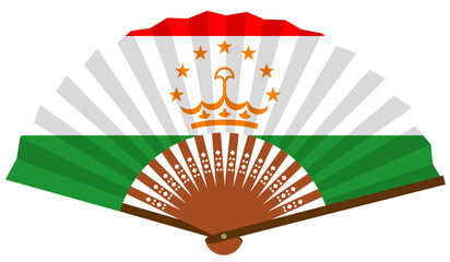 タジキスタン　NIS諸国　和風　国旗　扇子