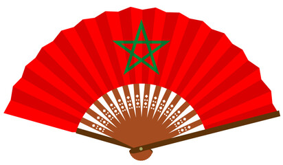 モロッコ　北アフリカ　和風　国旗　扇子
