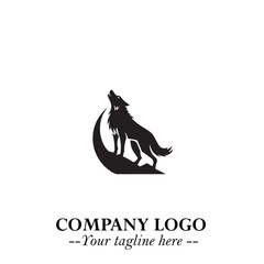 Wolf Logo Symbol in Black on the White Background Minimalist Wild Animal Vector Illustration
