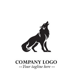 Wolf Logo Symbol in Black on the White Background Minimalist Wild Animal Vector Illustration