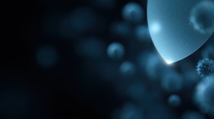 Cybersecurity concept, a glowing digital shield protecting a network from abstract virus symbols.