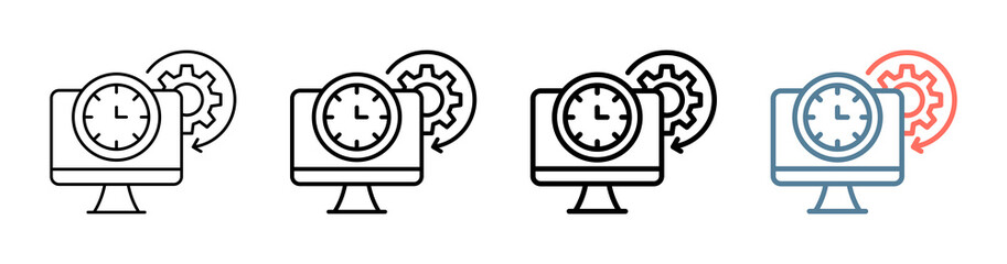 System Efficiency Icon Collection Set Different Style