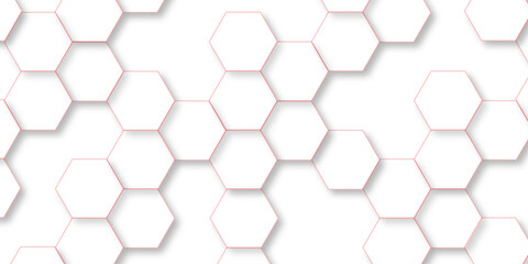 Naklejka premium Geometric abstract hexagon technology background.. Abstract honeycomb background.. Vector illustration of hexagons pattern, Creative idea for medical technology or science design.