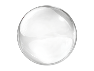 White glass sphere orb glossy reflection isolated background, Isolated On White Background, Png Transparent