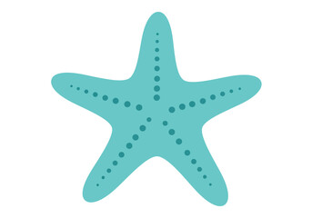 Obraz premium Stylized Teal Starfish with Dot Pattern Illustration.