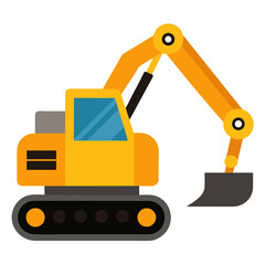excavator on a white background