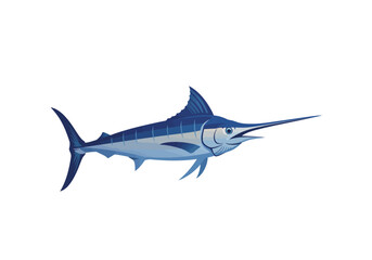 Obraz premium Illustration of a Blue Marlin with a Long Bill.