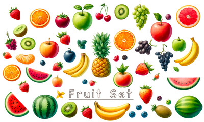 水彩風くだものセット