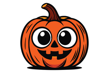 Adorable pumpkin face illustration, great for kids and family Halloween outfits. Bright, festive, and fun.