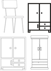 set of furniture icons