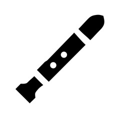 Illustration of a black recorder, showcasing its design and musical function in a minimalist style for music related content