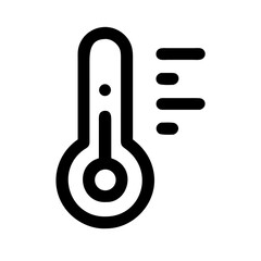 Illustration of a thermometer with high temperature, indicating a fever or hot weather conditions in a simple and clear design