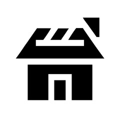 Vector art of a simple black and white icon of a house, representing home, shelter, and residential building in a minimalist design