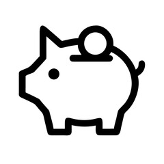 Vector art of piggy bank icon with coin symbolizes the concept of saving money, financial planning, and investment for the future