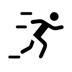 Vector art of stick figure running fast, symbolizing speed, urgency, or motion, perfect for conveying quick action or swift movement in various contexts