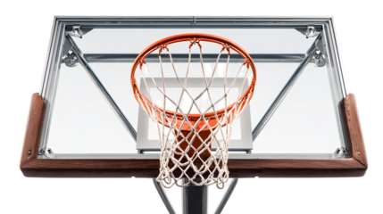High angle view of a basketball hoop.
