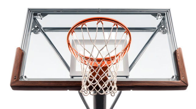 High angle view of a basketball hoop.