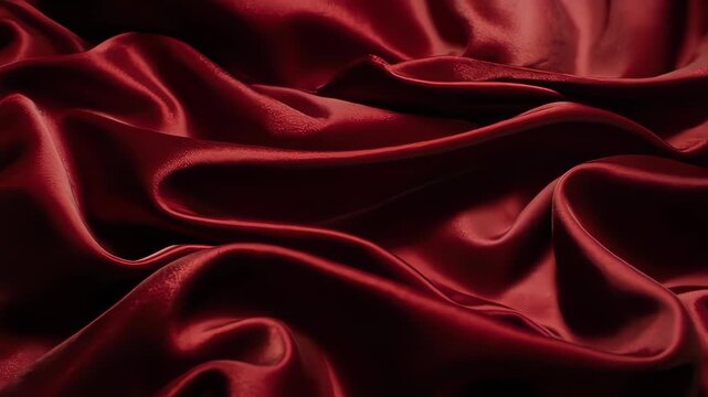 An elegant, seamless loop of deep ruby red silk fabric. A passionate and luxurious background for Valentine's Day, romance, or premium products.