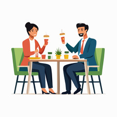 Business lunch concept with colleagues