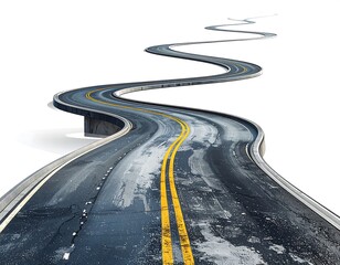 Winding Road Perspective - A Journey of Twists and Turns.