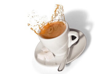 Cup of tasty hot aroma coffee