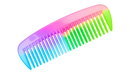 colorful comb isolated on white background, PNG.