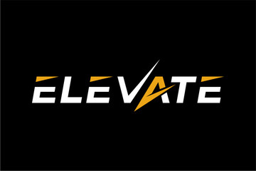 Fototapeta premium elevate text vector logo design concept, illustration design isolated on black background
