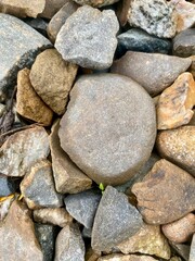 Different stones on the beach