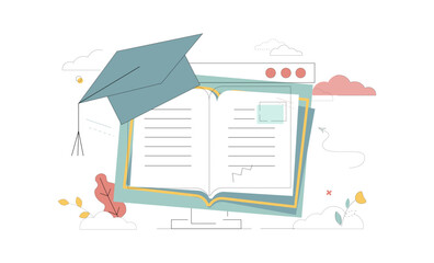 Online education at home. online. Self-education. Concepts e-learning.eps