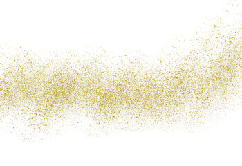 Gold glitter. Golden sparkle confetti. Shiny glittering dust. Abstract shiny gold glitter design element. For New Year, Merry Christmas greeting card design