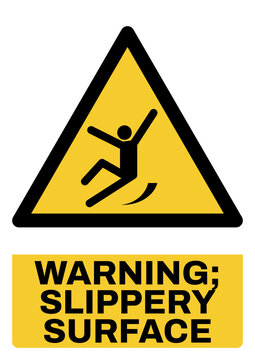 warning safety signs_slipery surface 