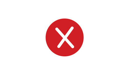 Red Cross Mark in Circle Icon &ndash; Error, Cancel, Wrong Symbol, and X Button on Transparent Background