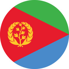 Fototapeta premium Circular National Flag of Eritrea on Transparent Background , Symbol of African Unity and Patriotism