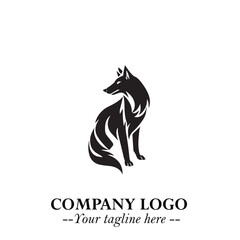 Wolf Logo Symbol in Black on the White Background Minimalist Wild Animal Vector Illustration