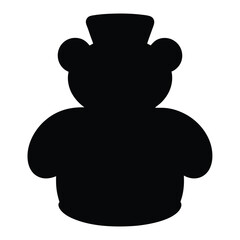 A whimsical silhouette of a teddy bear with a charming top hat
