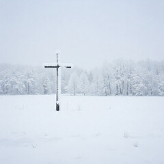 cross in the snow