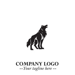 Wolf Logo Symbol in Black on the White Background Minimalist Wild Animal Vector Illustration