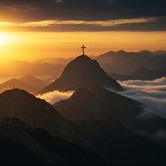 sunset over the mountains