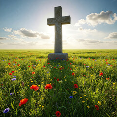 cross in the field