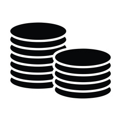 Pile of Black Coins representing wealth, savings and financial stability