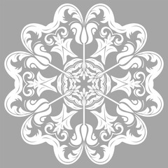 Elegant vintage vector ornament in classic style. Abstract traditional white ornament with oriental elements. Classic vintage pattern