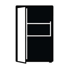 A simple vector illustration of an open door closet design