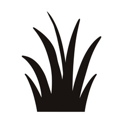 Black silhouette of grass, symbolizing nature, growth, and simple design elements