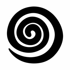 Black and white circular spiral abstract design with a smooth, hypnotic feel