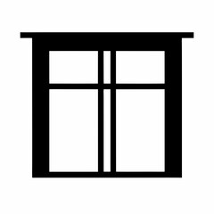 Simple Line Drawing of a Window with a Top and Center Dividers